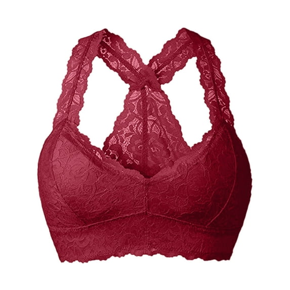 snowsong Wireless Bras,2024 New Style Women's Solid Comfortable Breathable Non-Underwire Plus-Size Adjustable Push-up Lace Bra,Bras for Women,Push up Bras,Plus Size Bras, Wine 3XL