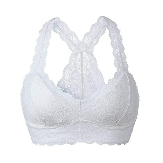 snowsong Wireless Bras,2024 New Style Women's Solid Comfortable Breathable Non-Underwire Plus-Size Adjustable Push-up Lace Bra,Bras for Women,Push up Bras,Plus Size Bras, White 2XL