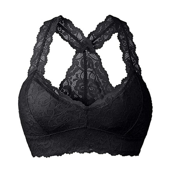 snowsong Wireless Bras,2024 New Style Women's Solid Comfortable Breathable Non-Underwire Plus-Size Adjustable Push-up Lace Bra,Bras for Women,Push up Bras,Plus Size Bras, Black L