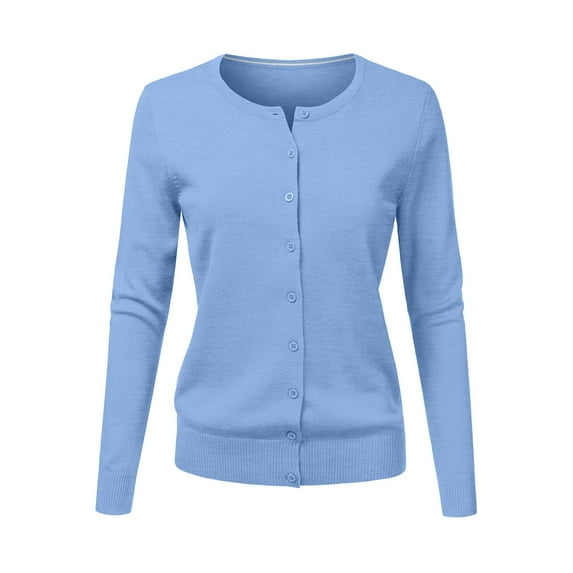 snowsong Women's V Neck Cardigan Sweater Plus Jacket Solid Color Knitted Sweater,Fleece Jacket Women,Cardigan Sweaters for Women,Coats for Women,Cardigan for Women,Womens Tops,Sky Blue,L
