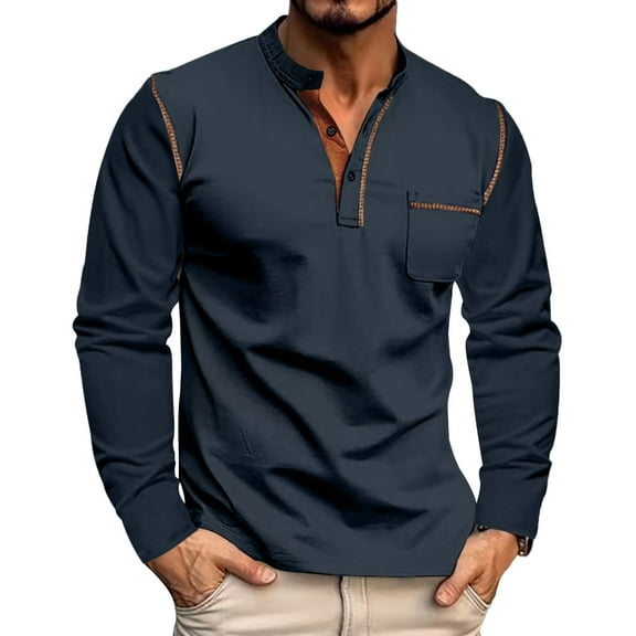 snullo Men’s Henley Shirts long Sleeve Casual Basic T-Shirts Pullover Fashion Lightweight Button Lightweight Top Shirts