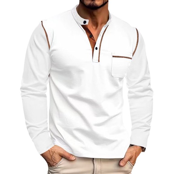 snullo Men’s Henley Shirts long Sleeve Casual Basic T-Shirts Pullover Fashion Lightweight Button Lightweight Top Shirts