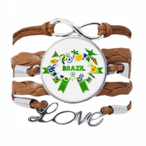 soccer football brazil cultural bracelet love chain ornament wristband