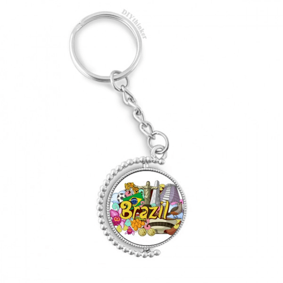 soccer oscar niemeyer brazil graffiti rotatable keyholder disc accessories chain clip