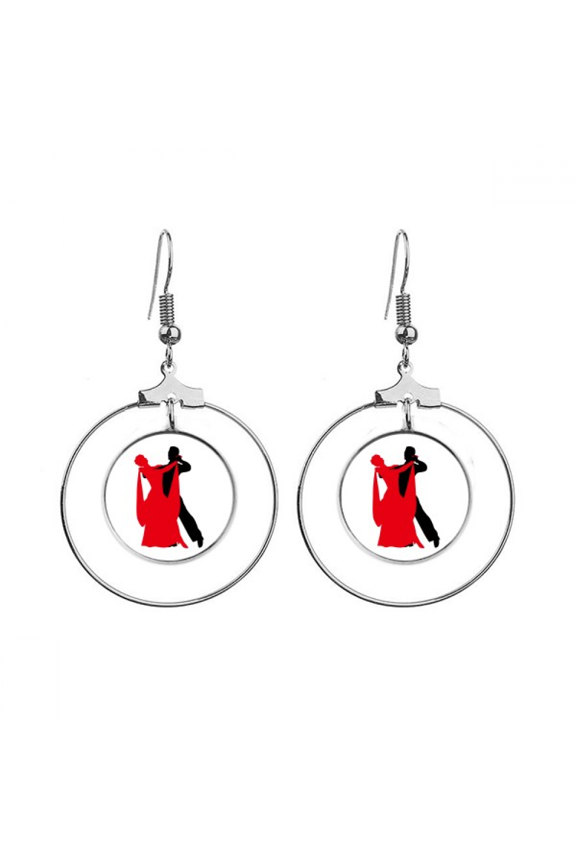 social dancing duet dance dancer earrings dangle hoop jewelry drop circle