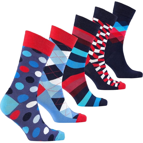 socks n socks-men's 5 pair luxury fun cool colorful mix dress socks gift box