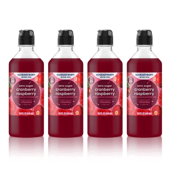 NEW sodastream Classics Zero Cranberry Raspberry Drink Mix, 4pk