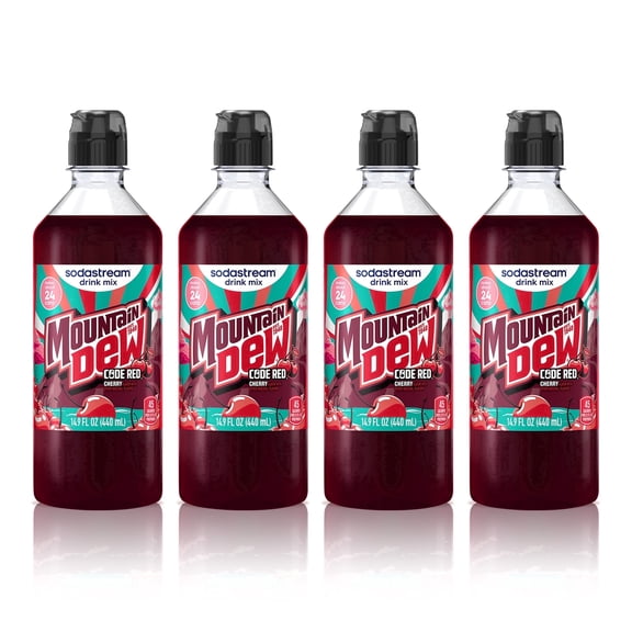 NEW sodastream Mountain Dew Code Red Zero Drink Mix, 4pk