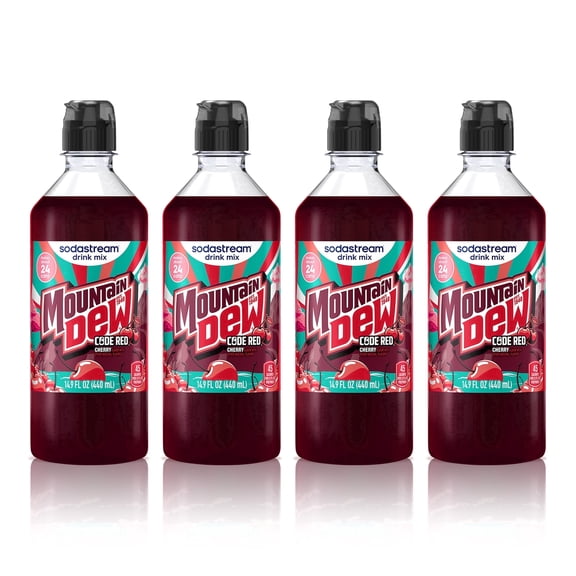 NEW sodastream Mountain Dew Code Red Zero Drink Mix, 4pk