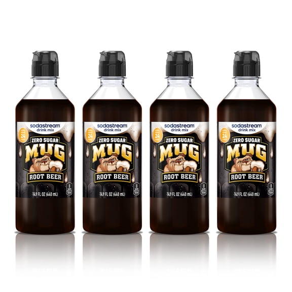 sodastream 14.9 fl oz Mug Zero Root Beer Drink Mix, 4pk