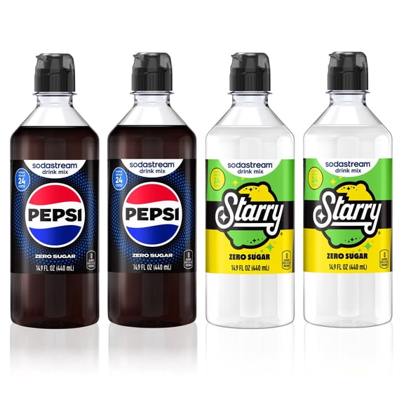 sodastream 14.9 fl oz Pepsi Zero and Starry Zero Drink Mix, 4pk