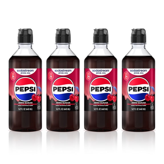 sodastream 14.9 fl oz Wild Cherry and Cream Pepsi Zero Drink Mix, 4pk
