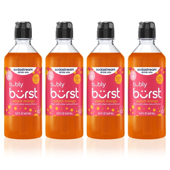 NEW sodastream bubly Burst Peach Mango Drink Mix, 4pk