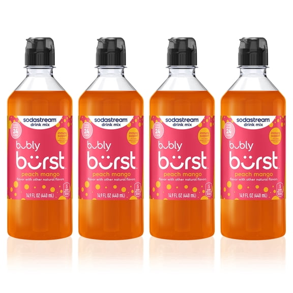 NEW sodastream bubly Burst Peach Mango Drink Mix, 4pk