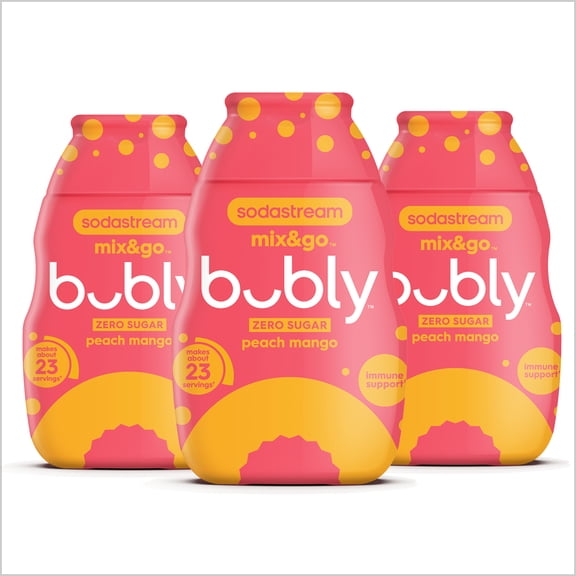sodastream 3.1 fl oz bubly Mix&Go Peach Mango Drink Mix, 3pk