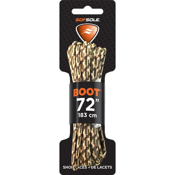 sof sole round boot laces (tan camo, 72-inch)