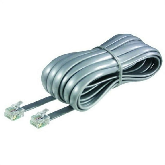 softalk 46625 phone line cord 25-feet silver landline telephone accessory, 25 foot