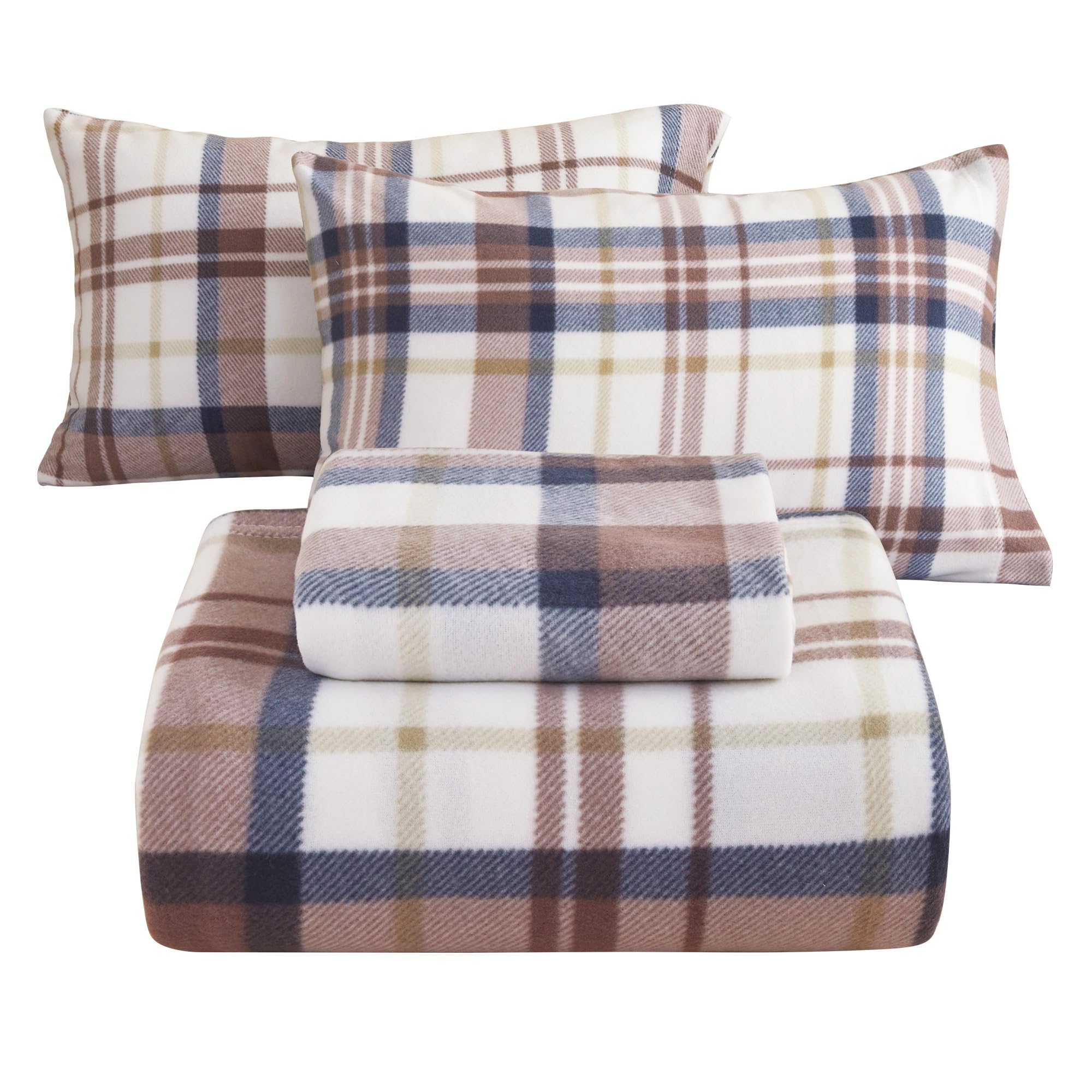 Shavel Micro Flannel Quality Lace-Edged Sheet Set - Twin Flat/Fitted