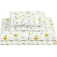 thumbnail image 1 of softan Full Sheet Set Floral Bed Sheets Full Printed Sheets Double - 4 Piece Soft Microfiber Patterned Fitted Sheets Full with 15" Deep Pocket, Yellow Flower, 1 of 5
