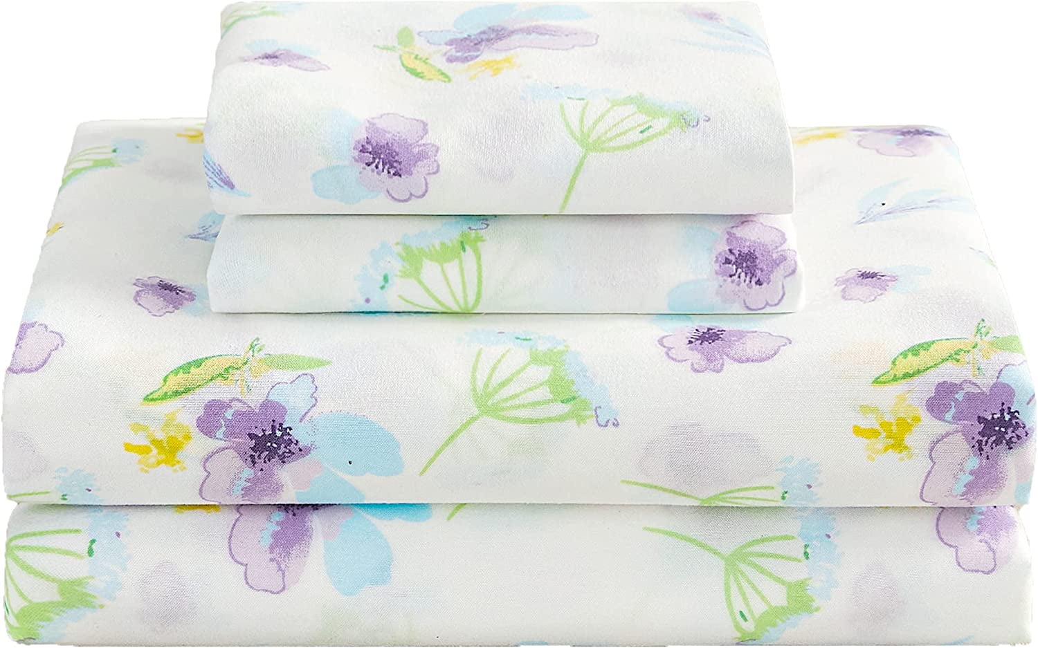 softan King Sheet Set Floral Bed Sheets Blue Dandelion Flower King