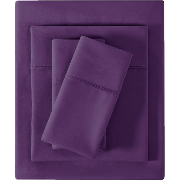 softan Queen Size Sheet Set - Soft Queen Bed Sheets - Brushed Microfiber Fitted Sheet with 15" Deep Pockets - Breathable 4 Pieces Sheets for Queen Size Bed - Bedding Sheets & Pillowcases, Purple