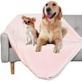 thumbnail image 1 of softan Waterproof Dog Blanket, Washable Pet Blanket for Sofa Couch Bed, Liquid Pee Proof Dog Bed Cover, Soft Durable and Reversible Sherpa Fleece Blanket for Medium Large Dogs (Pink 50”x 60”), 1 of 6