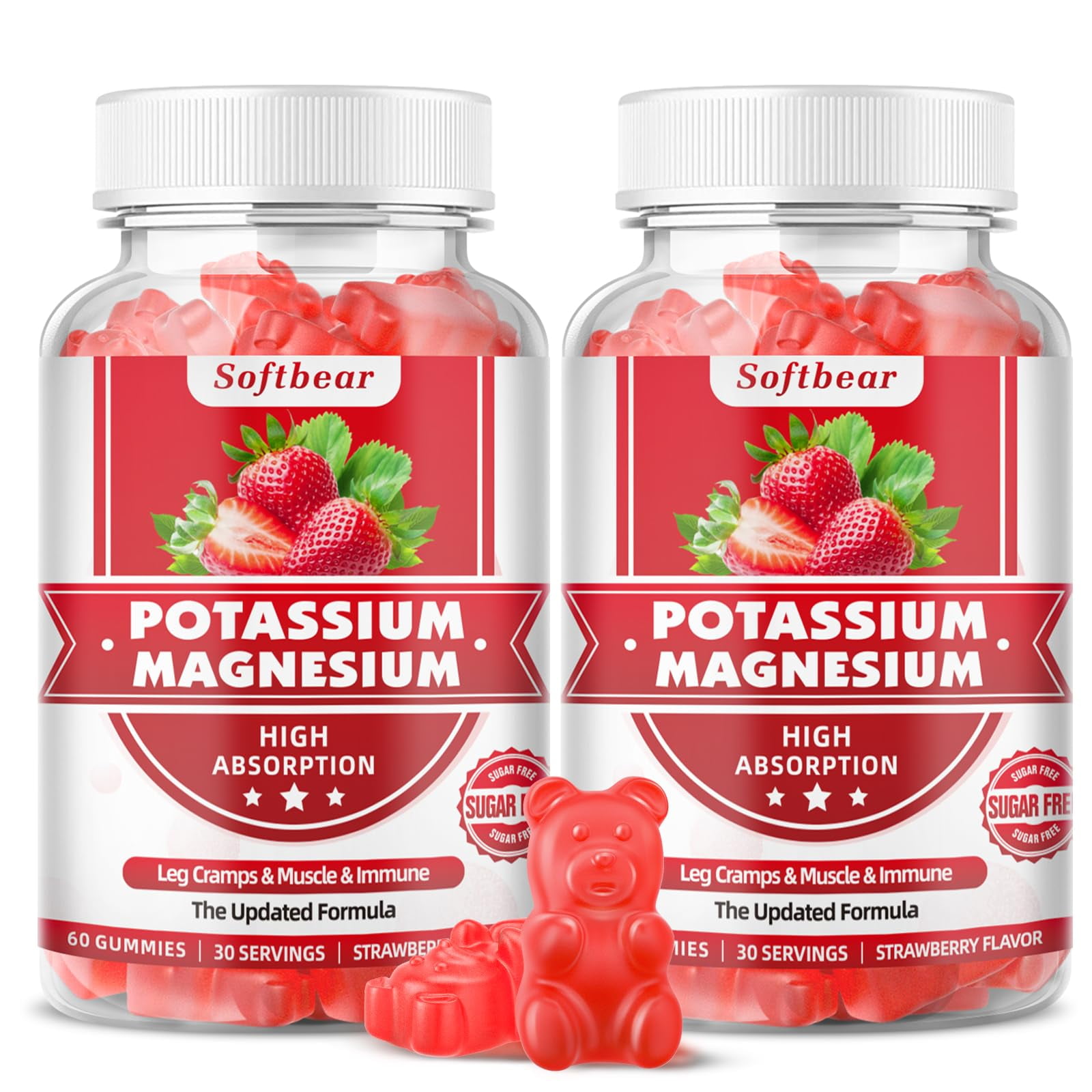 softbear Sugar Free Potassium Magnesium Supplement for Adults Kids