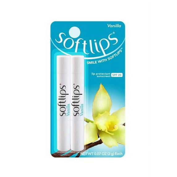 softlips lip protectant/sunscreen spf 20, value pack, vanilla 2 each
