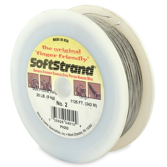 softstrand size 2-1,125-feet picture wire uncoated stranded stainless steel