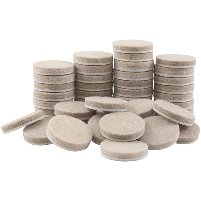 softtouch 1" Round HeavyDuty SelfStick Felt Furniture Pads, Beige (48 Pack)
