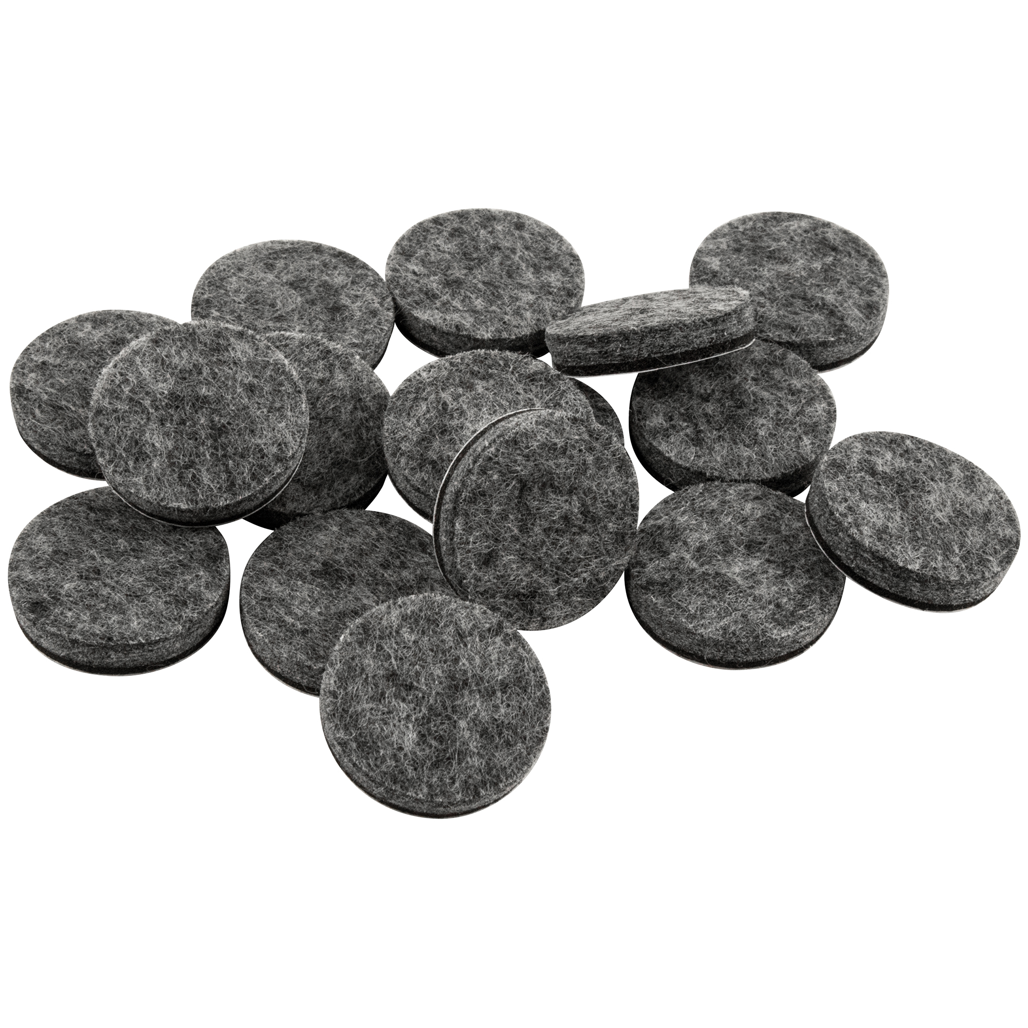 softtouch 1" Round HeavyDuty SelfStick Felt Furniture Pads, Gray (16