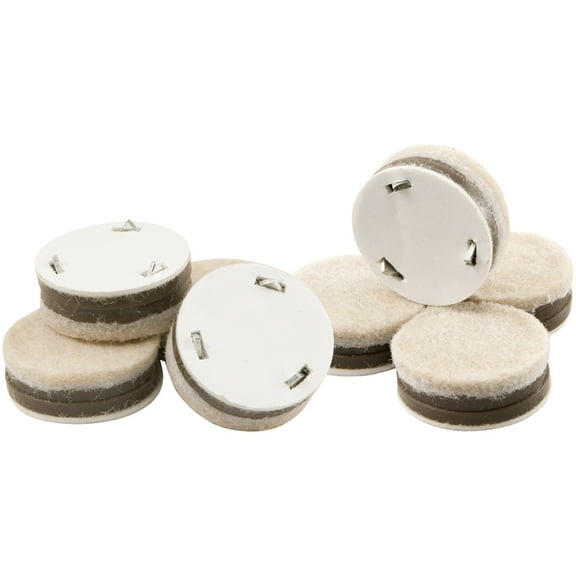 softtouch 1" Round Tap-On Felt Furniture Glides, Beige (8 Pack)