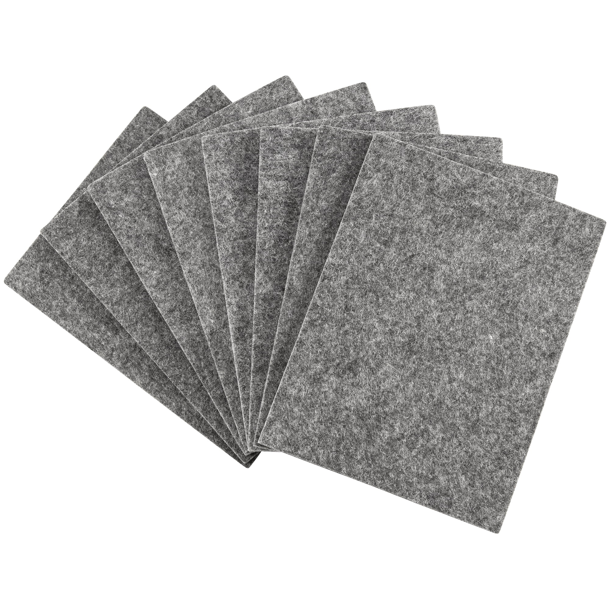 Gray Rectangular Self-Stick Felt Furniture Pads, 4.5" x 6" (8 Pack)