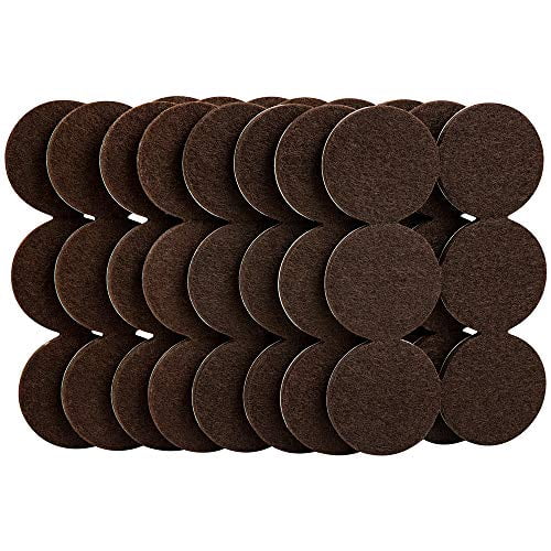 Heavy Duty 1.5 Inch Round Brown Felt Furniture Pads, 48 Count