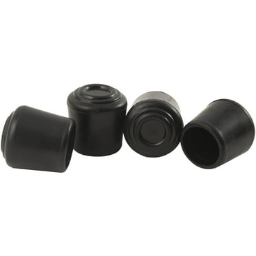 softtouch 7/8" Rubber Chair Leg Tip Replacement, Black (4 Pack)
