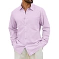 thumbnail image 1 of sogami Men's Cotton Linen Shirt Casual Long Sleeve Button Down Shirt, 1 of 6