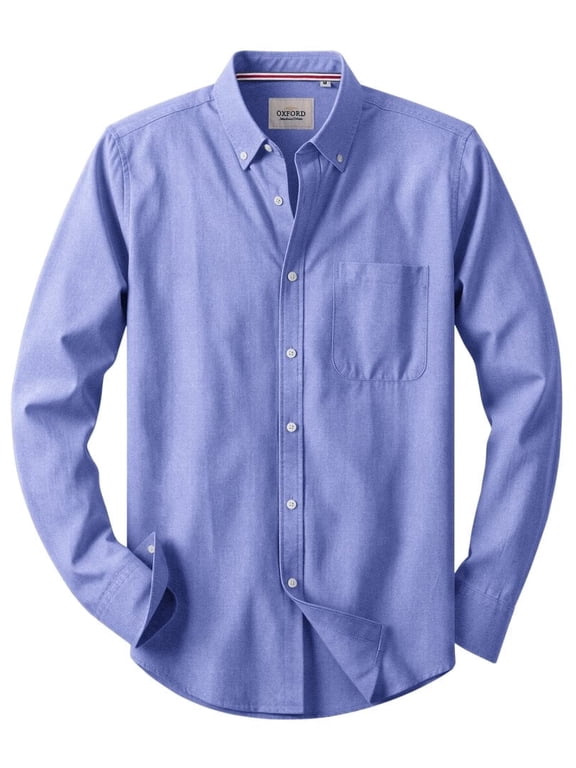Men's Oxford Shirt Long Sleeve Cotton Button Down Shirt