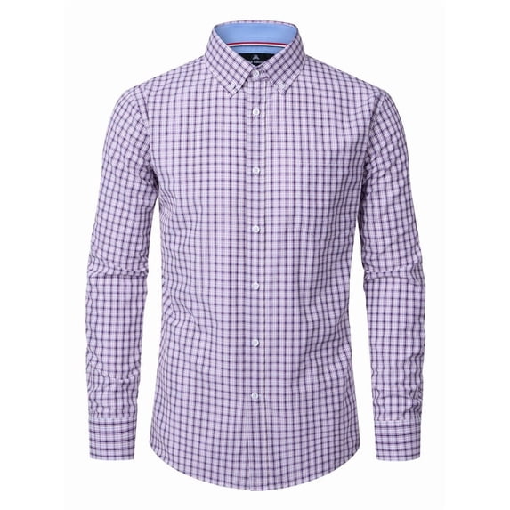 sogami Men's Plaid Shirt Casual Long Sleeve Button Down Gingham Shirt Regular Fit