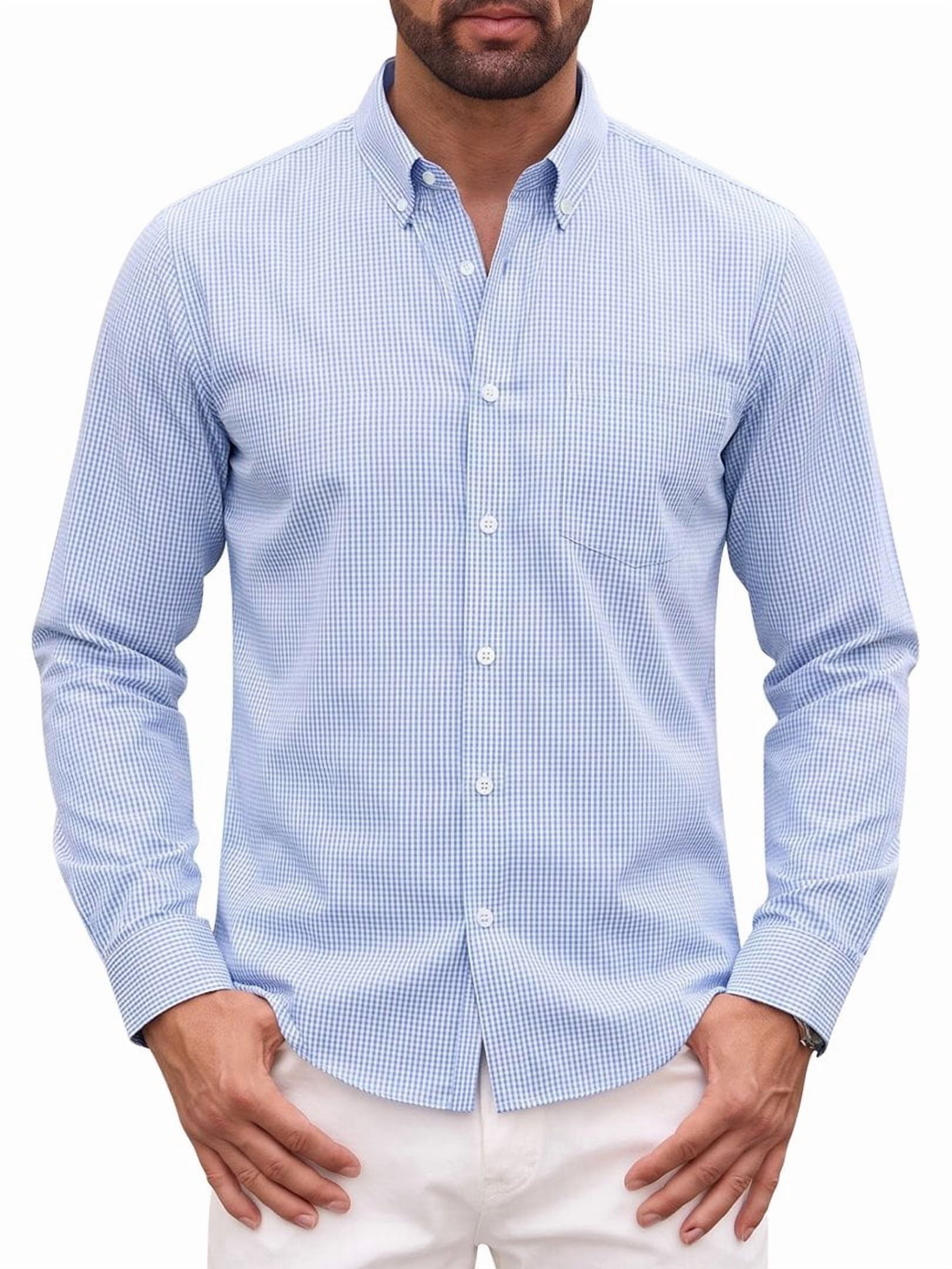 sogami Men's Plaid Shirt Casual Long Sleeve Button Down Shirt Regular ...