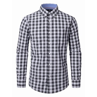 sogami Men's Plaid Shirt Casual Long Sleeve Button Down Shirt Regular Fit