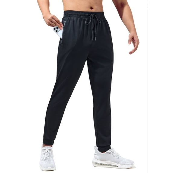 sogami Men's Slim Fit Joggers with Zipper Pockets Workout Pants for Gym