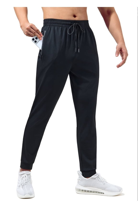 Men's Slim Fit Joggers with Zipper Pockets Workout Pants for Gym