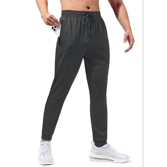 sogami Men's Slim Fit Joggers with Zipper Pockets Workout Pants for Gym
