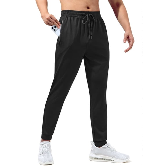 sogami Men's Slim Fit Joggers with Zipper Pockets Workout Pants for Gym