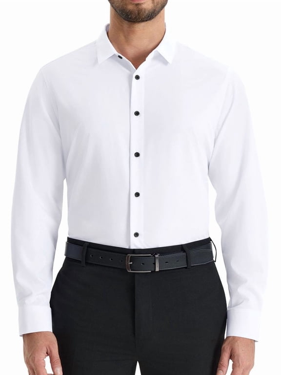Men's Stretch Dress Shirt Wrinkle Free Button Down Shirt Business Casual