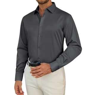 sogami Men's Stretch Long Sleeve Dress Shirt Wrinkle Free Formal Shirt