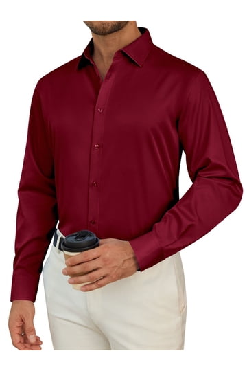 burgundy dress shirt near me Mens Shirts for Formal Wear Size:50Short