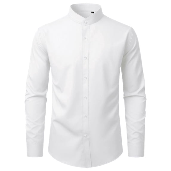 sogami Men's Wrinkle Free Dress Shirt Band Collar Long Sleeve Button Down Formal Shirt