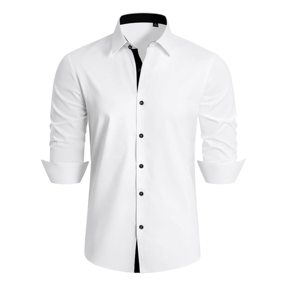 sogami Men's Wrinkle-Resistant Long Sleeve Dress Shirt Stretch Casual Shirt