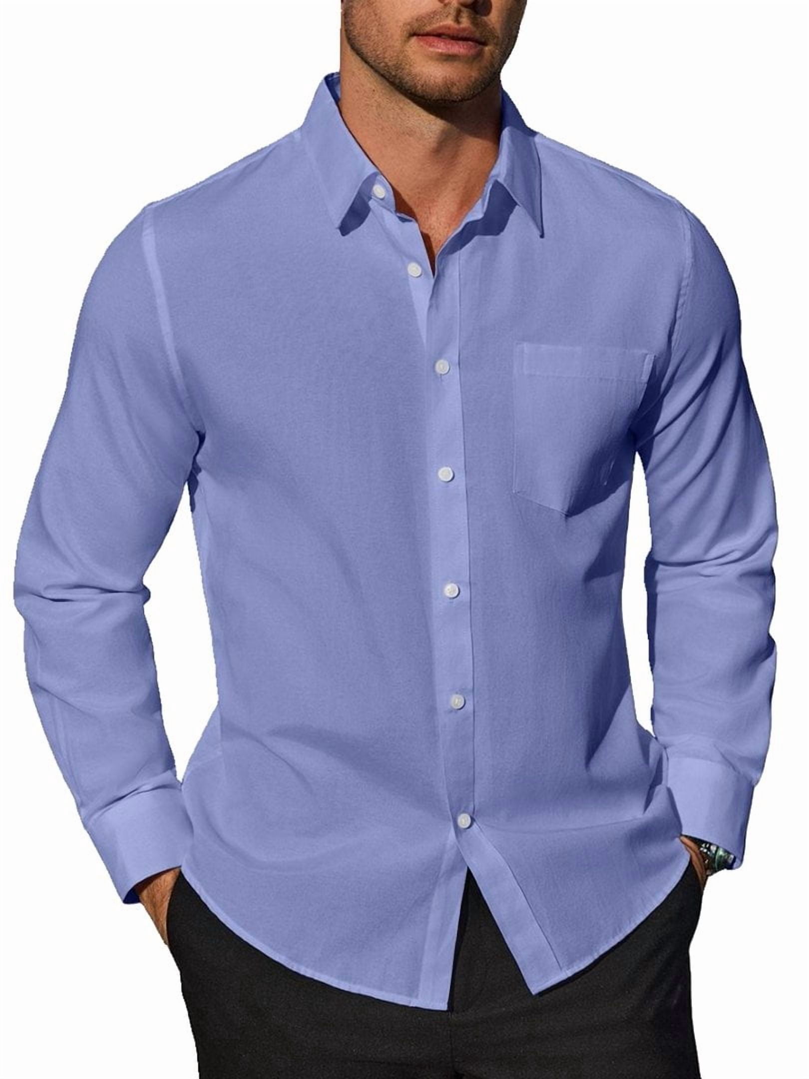 sogami Mens Oxford Button Up Shirt Casual Long Sleeve Cotton Dress Shirt  For Men - Walmart.com